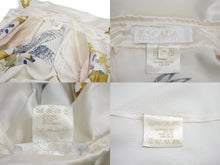 Load image into Gallery viewer, ESCADA エスカーダ シルクシャツ 長袖シャツ サイズ34 比翼 鳥柄 ベージュ マルチカラー シルク 美品 中古 4c068882