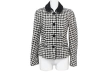 Load image into Gallery viewer, MOSCHINO モスキーノ ツイードジャケット イタリア製 ウール モヘア ファイバー ホワイト ブラック サイズL 美品 中古 4c068885