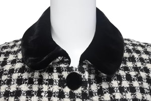 MOSCHINO モスキーノ ツイードジャケット イタリア製 ウール モヘア ファイバー ホワイト ブラック サイズL 美品 中古 4c068885