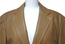 Load image into Gallery viewer, HUGOBOSS ヒューゴボス レザージャケット コート テーラードジャケット ラムレザー ブラウン サイズ46 美品 中古 4c068888