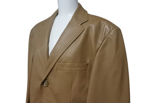 HUGOBOSS ヒューゴボス レザージャケット コート テーラードジャケット ラムレザー ブラウン サイズ46 美品 中古 4c068888