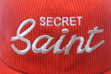 Load image into Gallery viewer, 新品未使用 SAINT MICHAEL セントマイケル CAP キャップ SECRET シークレット コーデュロイ レッド ホワイト サイズ0S 中古 4c068898