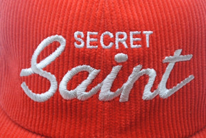 新品未使用 SAINT MICHAEL セントマイケル CAP キャップ SECRET シークレット コーデュロイ レッド ホワイト サイズ0S 中古 4c068898