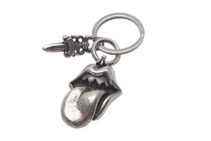 CHROME HEARTS クロムハーツ リップアンドタン スプリットダガー キーリング 重量55.5g シルバー925 2002刻印 美品 中古 4c068902