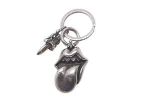 CHROME HEARTS クロムハーツ リップアンドタン スプリットダガー キーリング 重量55.5g シルバー925 2002刻印 美品 中古 4c068902