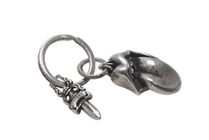 CHROME HEARTS クロムハーツ リップアンドタン スプリットダガー キーリング 重量55.5g シルバー925 2002刻印 美品 中古 4c068902