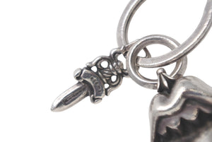 CHROME HEARTS クロムハーツ リップアンドタン スプリットダガー キーリング 重量55.5g シルバー925 2002刻印 美品 中古 4c068902