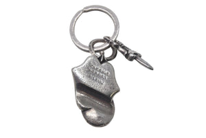 CHROME HEARTS クロムハーツ リップアンドタン スプリットダガー キーリング 重量55.5g シルバー925 2002刻印 美品 中古 4c068902