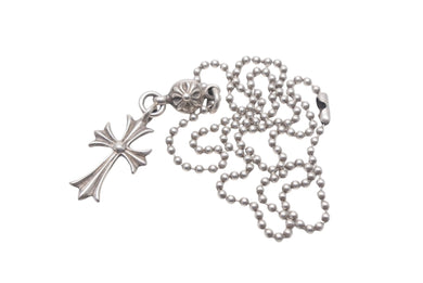 CHROME HEARTS クロムハーツ 1ボールタイニーCHクロスチャーム ネックレス 重量12.7g 全長52.5cm シルバー925 美品 中古 4c068904