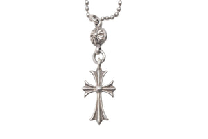 CHROME HEARTS クロムハーツ 1ボールタイニーCHクロスチャーム ネックレス 重量12.7g 全長52.5cm シルバー925 美品 中古 4c068904