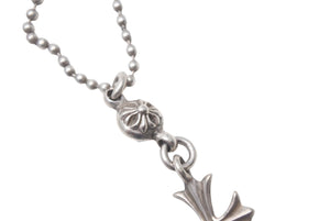CHROME HEARTS クロムハーツ 1ボールタイニーCHクロスチャーム ネックレス 重量12.7g 全長52.5cm シルバー925 美品 中古 4c068904