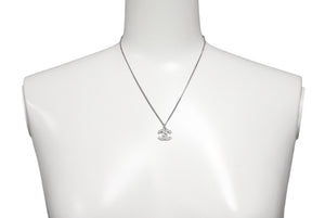 CHANEL シャネル ココマーク ネックレス ラインストーン アクセサリー 6.0g メタル フランス製 シルバー 美品 中古 4c068919