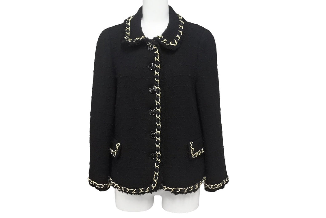 MOSCHINO CHEAP&CHIC モスキーノ チープアンドシック スパンコール ポリエステル ブラック ゴールド金具 36 美品 中古 4c068932