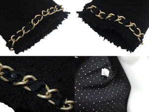 MOSCHINO CHEAP&CHIC モスキーノ チープアンドシック スパンコール ポリエステル ブラック ゴールド金具 36 美品 中古 4c068932