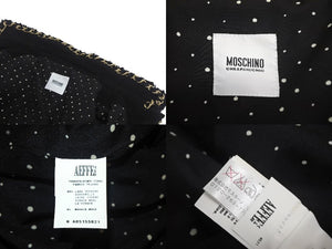MOSCHINO CHEAP&CHIC モスキーノ チープアンドシック スパンコール ポリエステル ブラック ゴールド金具 36 美品 中古 4c068932