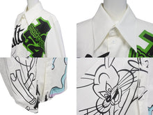 Load image into Gallery viewer, LOUIS VUITTON ルイヴィトン プリンテッドシャツアンドタイ 22AW 長袖シャツ カートゥーン エイリアン グラフィックプリント 白 RM222 H78 HNS99W 美品 中古 4c068937