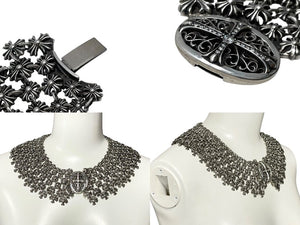 CHROME HEARTS クロムハーツ チェーンメイルオーバルクロスパヴェダイヤ ネックレス オーダー品 487.7g シルバー 美品 中古 4c068946