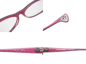 CHROME HEARTS クロムハーツ メガネ アイウェア EDITH CHプラス BSフレア ブラック ピンク シルバー925 度入り 美品 中古 4c068947