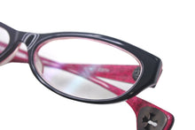 Load image into Gallery viewer, CHROME HEARTS クロムハーツ メガネ アイウェア EDITH CHプラス BSフレア ブラック ピンク シルバー925 度入り 美品 中古 4c068947