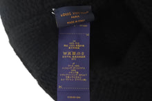 Load image into Gallery viewer, 極美品 LOUIS VUITTON ルイヴィトン ビーニー ダミエパール M7336A ニット帽 ブラック ウール ガラスパール 中古 4c068948