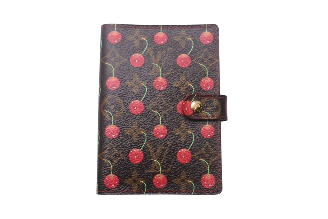 極美品 LouisVuitton ルイヴィトン モノグラムチェリー アジェンダPM 手帳カバー システム手帳 手帳ブックカバー 村上隆 R21023 中古 4c068951