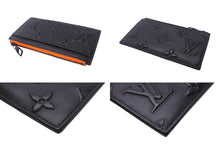 Load image into Gallery viewer, LOUIS VUITTON ルイヴィトン モノグラム コイン カードホルダー カードケース M80827 ブラック オレンジ レザー 美品 中古 4c068952