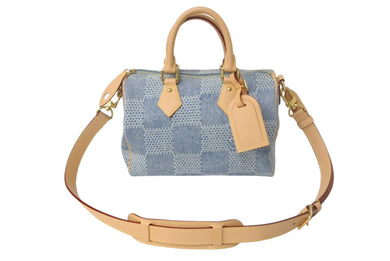 極美品 LOUIS VUITTON ルイヴィトン スピーディ バンドリエール 25 ダミエ デニム N40700 ゴールド金具 中古 4c068963