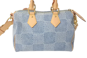 極美品 LOUIS VUITTON ルイヴィトン スピーディ バンドリエール 25 ダミエ デニム N40700 ゴールド金具 中古 4c068963