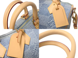 極美品 LOUIS VUITTON ルイヴィトン スピーディ バンドリエール 25 ダミエ デニム N40700 ゴールド金具 中古 4c068963