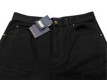 画像をギャラリービューアに読み込む, 極美品 LOUISVUITTON ルイヴィトン モノグラム ダブルニー デニム カーペンターパンツ イタリア製 ブラック サイズ34 中古 4c068988