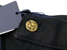 画像をギャラリービューアに読み込む, 極美品 LOUISVUITTON ルイヴィトン モノグラム ダブルニー デニム カーペンターパンツ イタリア製 ブラック サイズ34 中古 4c068988