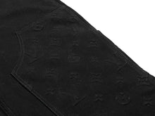 画像をギャラリービューアに読み込む, 極美品 LOUISVUITTON ルイヴィトン モノグラム ダブルニー デニム カーペンターパンツ イタリア製 ブラック サイズ34 中古 4c068988