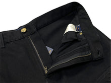 画像をギャラリービューアに読み込む, 極美品 LOUISVUITTON ルイヴィトン モノグラム ダブルニー デニム カーペンターパンツ イタリア製 ブラック サイズ34 中古 4c068988