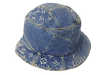 画像をギャラリービューアに読み込む, LouisVuitton ルイヴィトン モノグラムデニムバケットハット NIGOコラボ MP2734 イタリア製 コットン ブルー 美品 中古 4c068990
