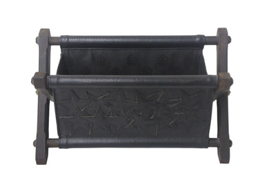 CHROME HEARTS クロムハーツ リモコンラック スターパッチ レザー エボニー シルバー925 オブジェ 置物 美品 中古 4c068995