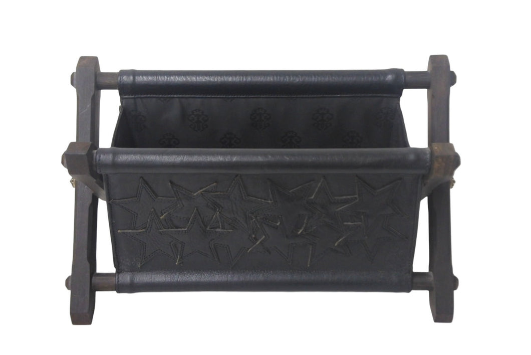 CHROME HEARTS クロムハーツ リモコンラック スターパッチ レザー エボニー シルバー925 オブジェ 置物 美品 中古 4c068995