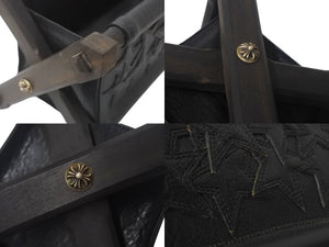 CHROME HEARTS クロムハーツ リモコンラック スターパッチ レザー エボニー シルバー925 オブジェ 置物 美品 中古 4c068995