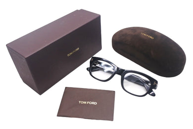 TOM FORD トムフォード サングラス メガネフレーム ブラック プラスチック 51□21-145 TF-5252-001 シルバー金具 美品 中古 4c069059
