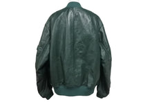 Load image into Gallery viewer, 極美品 PRADA プラダ ナッパレザー ボンバージャケット UPW399 サイズ48 グリーン ラムスキン トライアングルロゴ 中古 4c069076