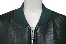 Load image into Gallery viewer, 極美品 PRADA プラダ ナッパレザー ボンバージャケット UPW399 サイズ48 グリーン ラムスキン トライアングルロゴ 中古 4c069076