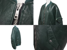 Load image into Gallery viewer, 極美品 PRADA プラダ ナッパレザー ボンバージャケット UPW399 サイズ48 グリーン ラムスキン トライアングルロゴ 中古 4c069076