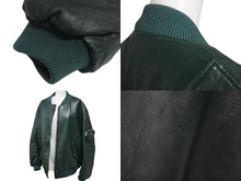 Load image into Gallery viewer, 極美品 PRADA プラダ ナッパレザー ボンバージャケット UPW399 サイズ48 グリーン ラムスキン トライアングルロゴ 中古 4c069076