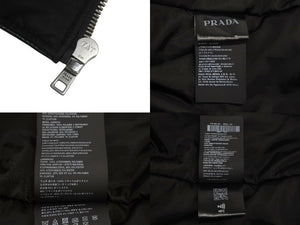 極美品 PRADA プラダ ナッパレザー ボンバージャケット UPW399 サイズ48 グリーン ラムスキン トライアングルロゴ 中古 4c069076