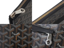 Load image into Gallery viewer, Goyard ゴヤール ソルボンヌ クラッチバッグ セカンドバッグ PVC レザー ブラック ブラウン ホワイト 美品 中古 4c069078