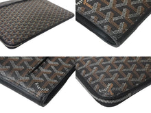 Load image into Gallery viewer, Goyard ゴヤール ソルボンヌ クラッチバッグ セカンドバッグ PVC レザー ブラック ブラウン ホワイト 美品 中古 4c069078