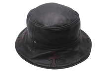 Load image into Gallery viewer, CHROME HEARTS クロムハーツ カスタムオーダー バケットハット クロス リバーシブル ブラック ブラウン レザー シルバー925 美品 中古 4c069095