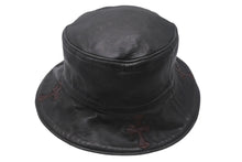 Load image into Gallery viewer, CHROME HEARTS クロムハーツ カスタムオーダー バケットハット クロス リバーシブル ブラック ブラウン レザー シルバー925 美品 中古 4c069095