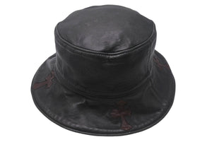 CHROME HEARTS クロムハーツ カスタムオーダー バケットハット クロス リバーシブル ブラック ブラウン レザー シルバー925 美品 中古 4c069095