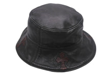 Load image into Gallery viewer, CHROME HEARTS クロムハーツ カスタムオーダー バケットハット クロス リバーシブル ブラック ブラウン レザー シルバー925 美品 中古 4c069095