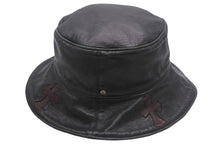 Load image into Gallery viewer, CHROME HEARTS クロムハーツ カスタムオーダー バケットハット クロス リバーシブル ブラック ブラウン レザー シルバー925 美品 中古 4c069095